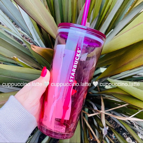 💖LAST FEW🧡Starbucks 2021 Pink & Coral Glass Tumbler - Picture 2 of 8